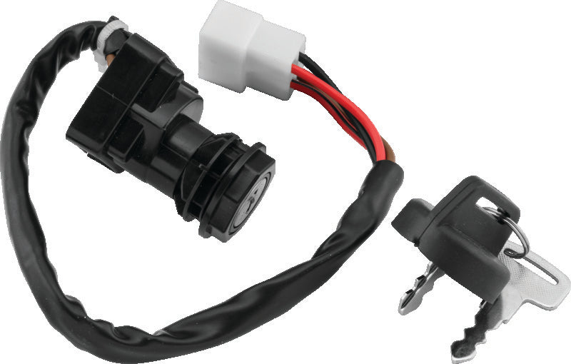 QuadBoss ignition switch for Yamaha YFM450 Grizzly 4x4, model 403272, with key and mounting hardware visible in the image.