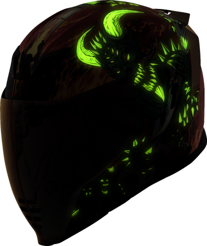 Red ICON Airflite™ helmet with MIPS® technology, medium size, featuring sleek design and aerodynamic shape.