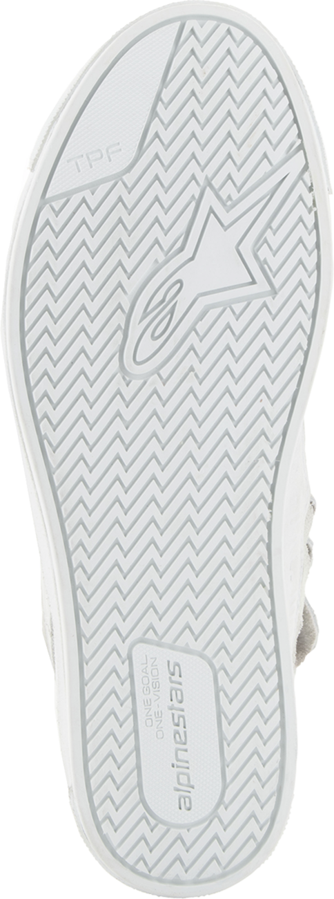 Alpinestars Stated Shoes in white and gray, US 10.5, showing side view with laces and athletic design.