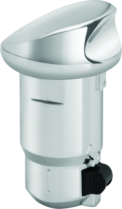 Kuryakyn Chrome Quick Release Fuel Door Knob for Honda Gold Wing motorcycle, shiny chrome finish, easy-to-use fuel cap replacement.