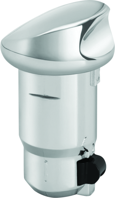 Kuryakyn Chrome Quick Release Fuel Door Knob for Honda Gold Wing motorcycle, shiny chrome finish, easy-to-use fuel cap replacement.