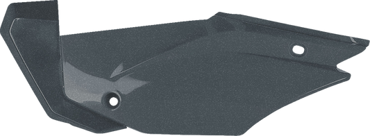 A set of Acerbis gray metallic side panels for motorcycle body, shown with smooth finish and mounting points.