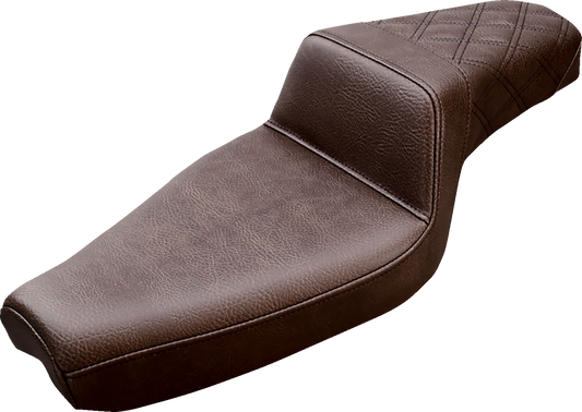 SADDLEMEN Step-Up Seat - Rear Lattice Stitch - Brown - XL 879-03-173BR - Howling Moto