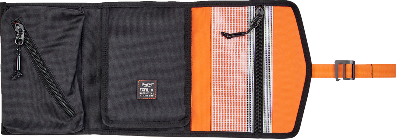 Black BILTWELL EXFIL-0 2.0 Tool Roll by Bill's Exhausts, compact and durable body with multiple compartments for tools.