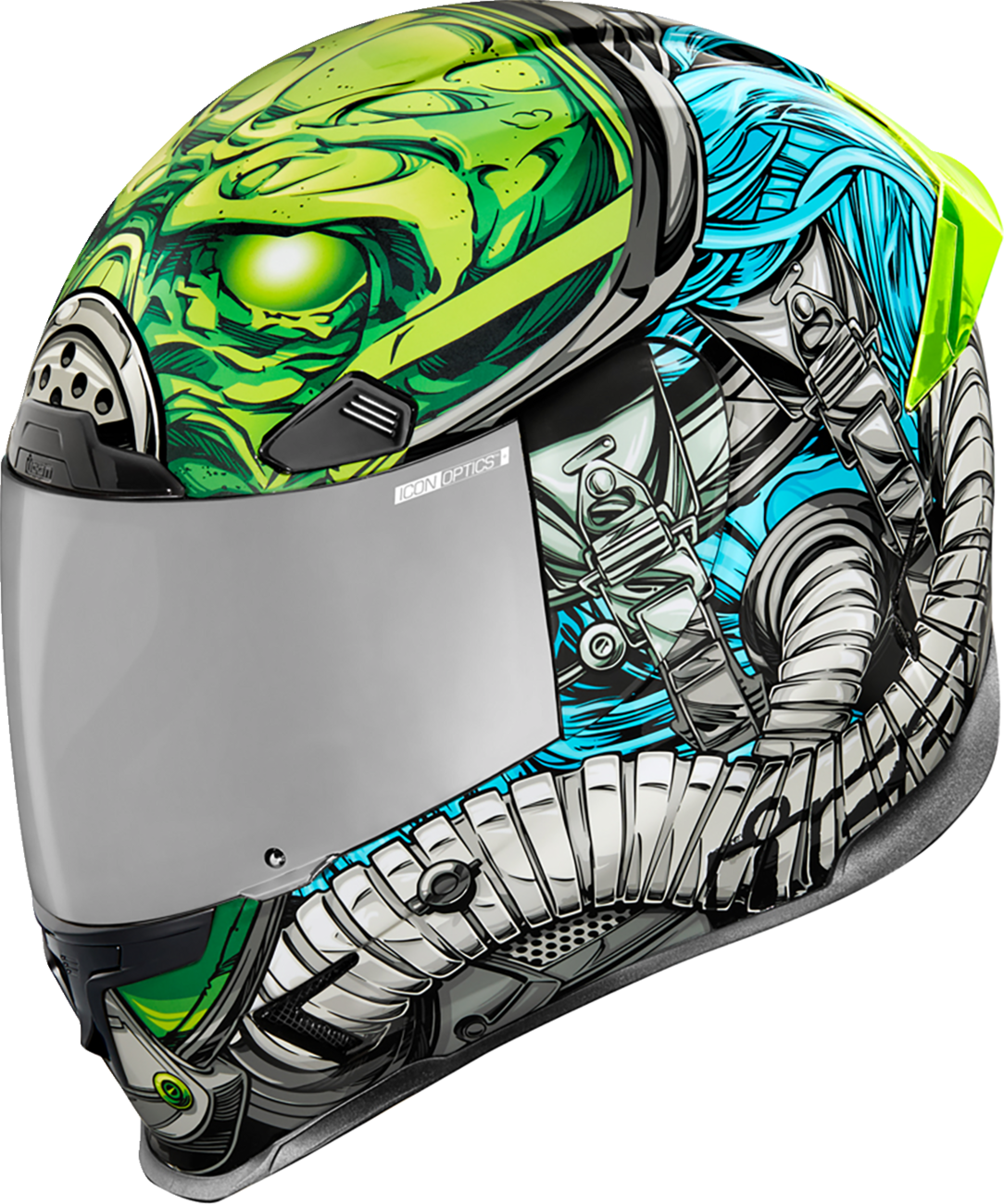 Blue ICON Airframe Pro™ helmet in outbreak design, size XS, with aerodynamic shape and ventilation features.