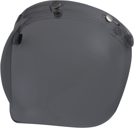 Bill's Exhausts AFX 3-Snap Flip Shield in smoke bubble for motorcycle helmets, showing the clear and smoked visor design.
