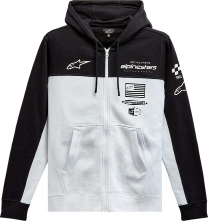 Alpinestars H Block hoodie in black and white, large size, featuring a bold logo and comfortable hoodie design.