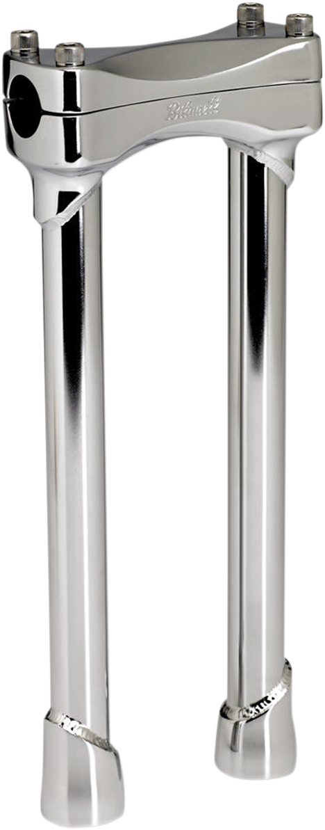 Chrome BILTWELL Murdock 12-inch risers for motorcycle handlebars, designed for easy installation and enhanced riding comfort.