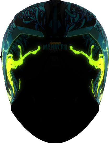Light blue ICON Airform™ helmet by Bill's Exhausts, XL size, featuring MIPS® safety technology and sleek helmet design.