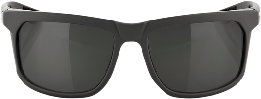 Gray Hakan sunglasses by Bill's Exhausts with smoke-tinted lenses and sleek frame, shown from a front view.