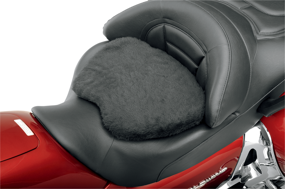 Black SADDLEMEN seat pad with breathable fleece, extra large size, designed for comfortable motorcycle seating.