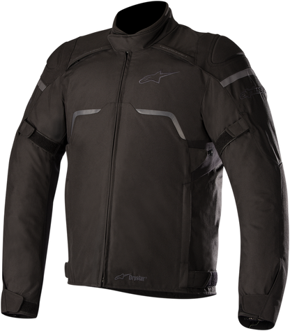 Black Alpinestars Hyper Drystar® motorcycle jacket with protective padding, small size, shown on a neutral background.