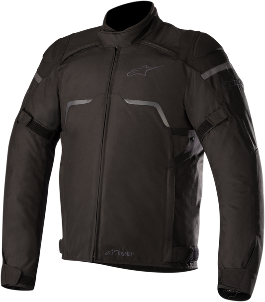 Black Alpinestars Hyper Drystar® motorcycle jacket with protective padding, small size, shown on a neutral background.