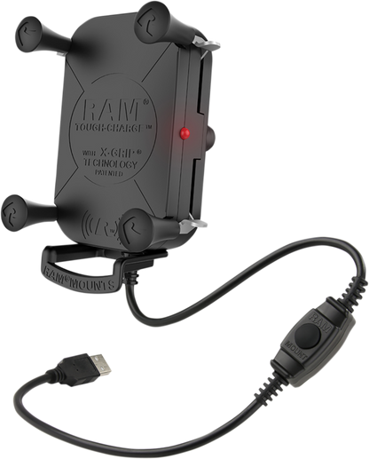 RAM MOUNTS Device Holder - Tough-Charge - Charging - Wireless - Waterproof - X-Grip Tech RAM-HOL-UN12WB - Howling Moto
