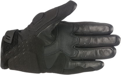 Alpinestars C-30 Drystar® motorcycle gloves in black, size XL, showing durable leather and protective knuckle armor.