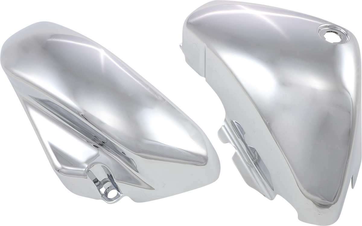 Chrome engine side cover for BMW 82-203, designed by Bill's Exhausts, featuring a sleek chrome finish and detailed engine protection.