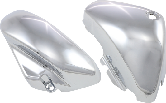 Chrome engine side cover for BMW 82-203, designed by Bill's Exhausts, featuring a sleek chrome finish and detailed engine protection.