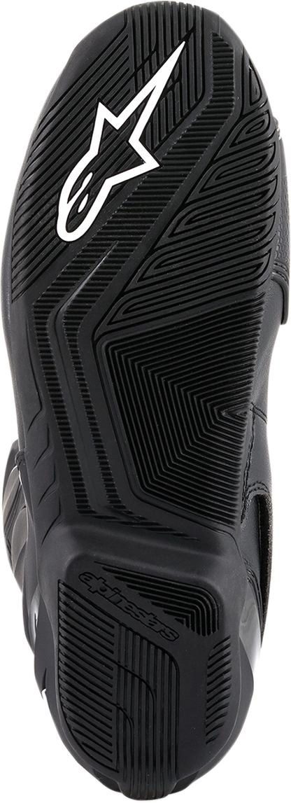 Alpinestars SMX-6 v2 Gore-Tex motorcycle boots in black, US size 12.5, featuring durable construction and secure fit.