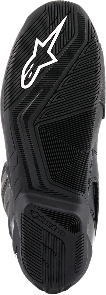 Alpinestars SMX-6 v2 Gore-Tex motorcycle boots in black, US 10.5 / EU 45, with reinforced ankle protection and textured sole.