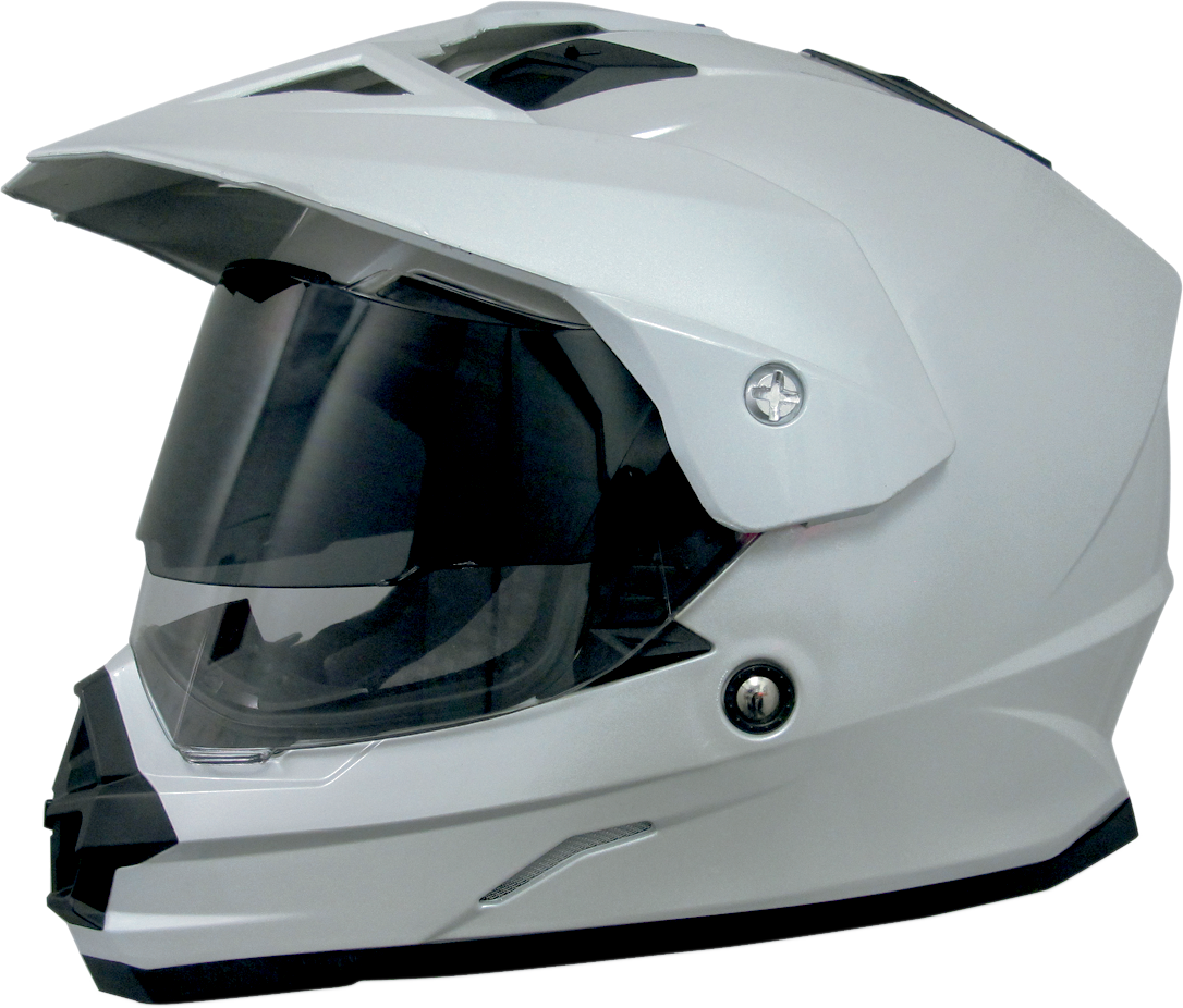 Bill's Exhausts AFX FX-39DS helmet sun shield in dark smoke, external view showing tinted, curved motorcycle helmet visor.