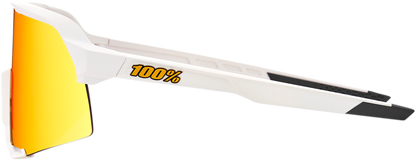 100% S3 Sunglasses - White - Red Mirror 60005-00009 - Howling Moto