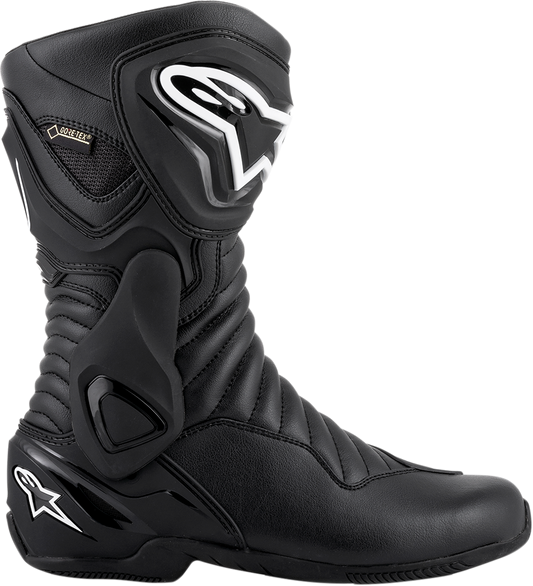 Black Alpinestars SMX-6 v2 Gore-Tex motorcycle boots with reinforced ankle protection and durable sole, US 9 / EU 43.