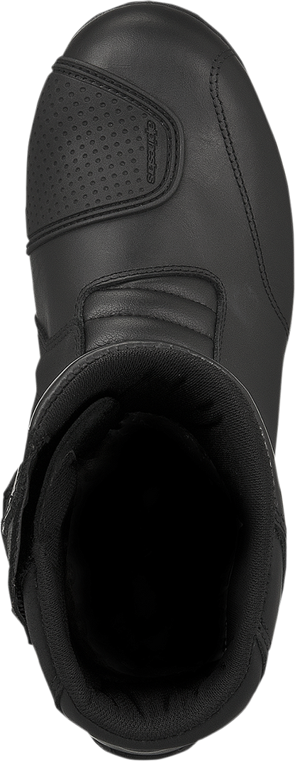Black Alpinstars Web Gore-Tex motorcycle boots in US 9.5 / EU 44, featuring durable waterproof Gore-Tex material and sturdy sole.