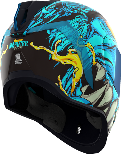 Light blue ICON Airform™ helmet with MIPS® technology, large size, featuring vented design and sleek safety features.