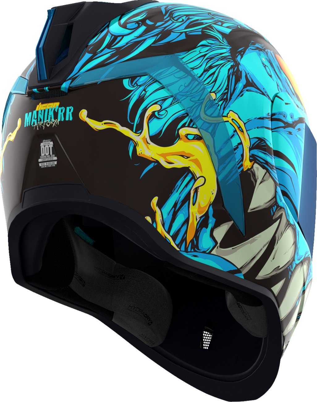 Light blue ICON Airform™ Helmet by Bill's Exhausts, MIPS® safety helmet for men in medium size, shown from the side.