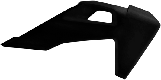 Acerbis radiator shrouds in black for motorcycle, featuring sleek body design, branded by Bill's Exhausts.