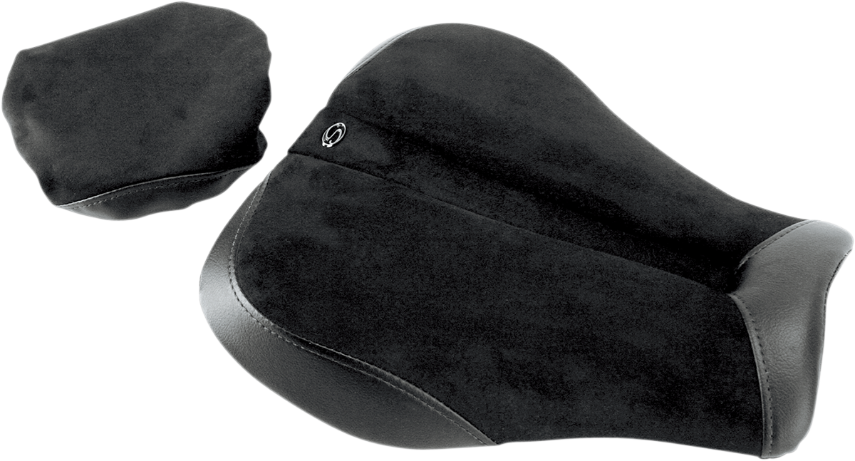 Black SADDLEMEN Gel Channel Sport Seat for CBR600 motorcycle, designed for comfort and style, with a sleek textured surface.