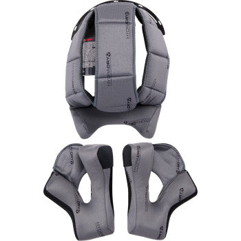 Gray ICON Airflite™ R1 Comfort Liner for helmets, large size, shown with padding and ventilation features.