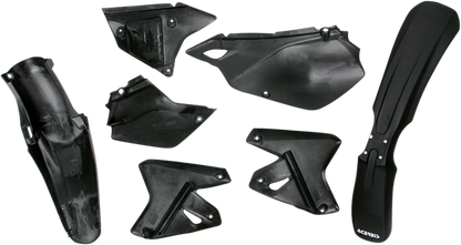 Black ACERBIS standard replacement body kit for DR-Z 400 and KLX 400 motorcycles, includes body panels and components.