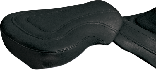 Bill's Exhausts SADDLEMEN Touring Pillion seat for VTX1800 motorcycle, black seat with textured finish and mounting hardware visible
