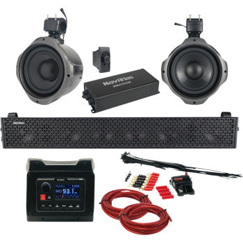 NAVATLAS Speaker Kit for Zone 3 Maverick X3 by Bill's Exhausts, featuring four speakers with visible mounting components.