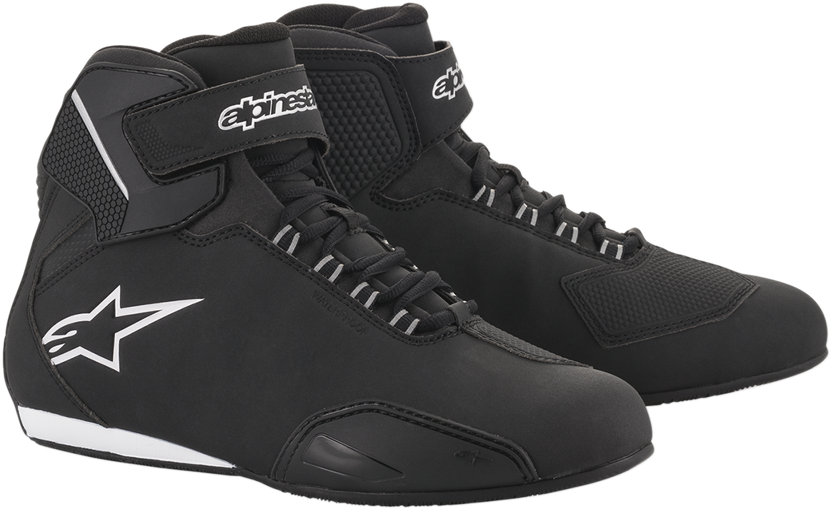 Black Alpinestars Women's Sektor Shoes in US 10.5, featuring sleek design and durable construction, displayed on a plain background.