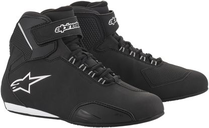 Black Alpinestars Women's Sektor Shoes in US 10.5, featuring sleek design and durable construction, displayed on a plain background.