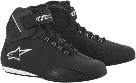 Alpinestars Women's Sektor shoes in black, US 6.5, showing the sporty design and sleek profile of these riding shoes.