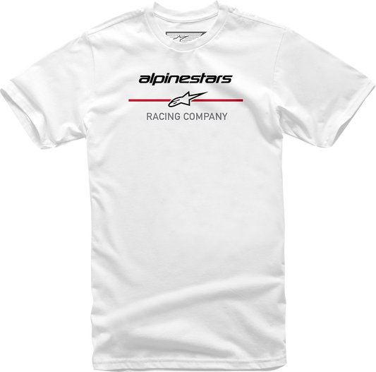 White Bill's Exhausts Alpinstars Bettering T-Shirt in medium, featuring a casual fit and printed graphic design.