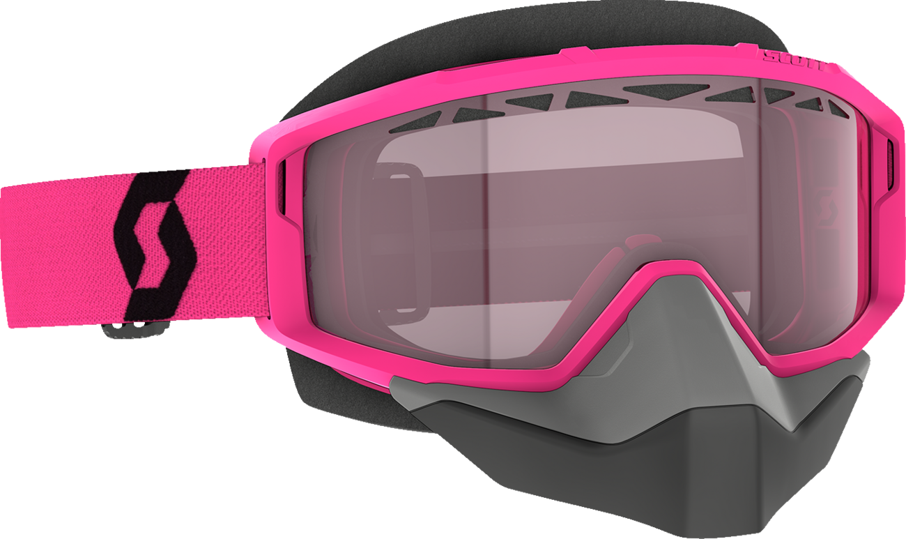 Scott Primal Snow Cross Goggle in pink and black with rose tinted lens, designed for winter sports and snowboarding.