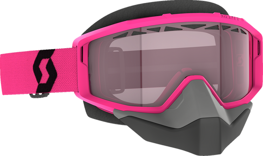 Scott Primal Snow Cross Goggle in pink and black with rose tinted lens, designed for winter sports and snowboarding.
