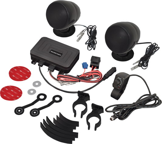Bill's Exhausts SHOW CHROME Bluetooth waterproof sound system speaker with sleek black design and durable build.