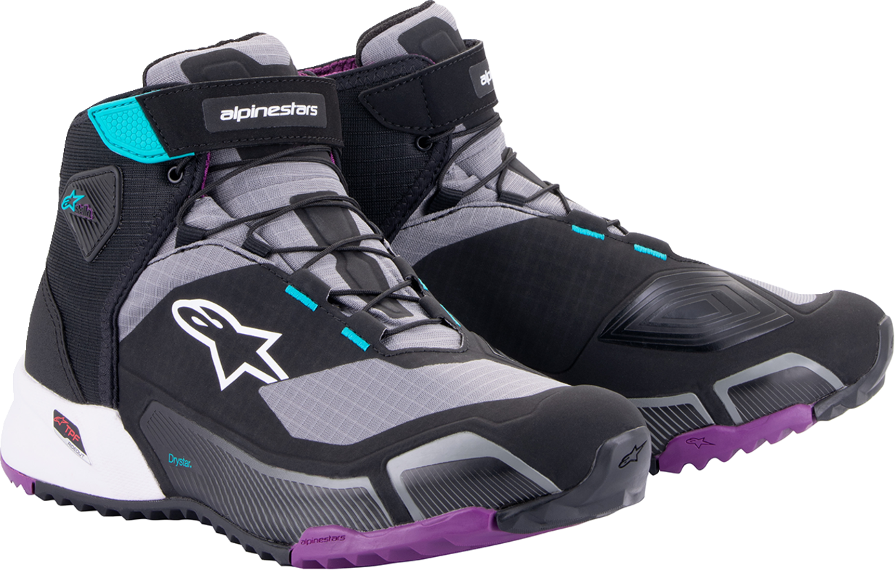 ALPINESTARS Stella CR-X Drystar® Shoes - Black/Gray/Teal/Purple - US 11.5 26115231370115 - Howling Moto