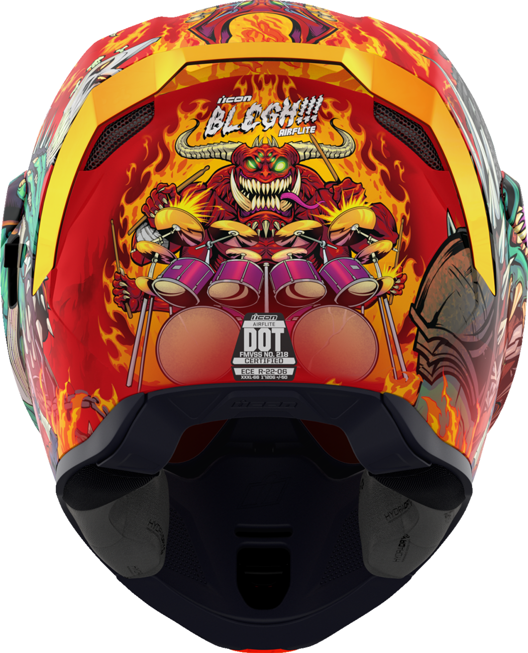 Bill's Exhausts ICON Airflite™ helmet in red, medium size with MIPS® safety system and aerodynamic design.