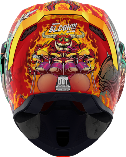 Bill's Exhausts ICON Airflite™ helmet in red, medium size with MIPS® safety system and aerodynamic design.