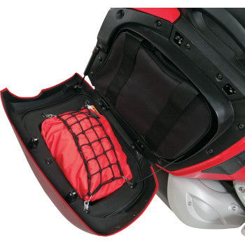 SHOW CHROME Saddlebag Organizer for Honda GL motorcycle, featuring durable design and multiple compartments for storage.