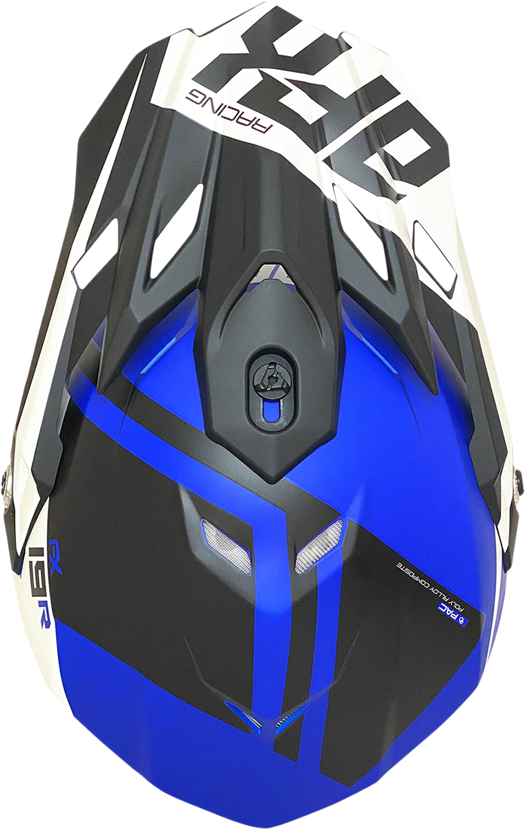 Bill's Exhausts AFX FX-19R racing helmet in matte blue, medium size, with aerodynamic design and racing visor.