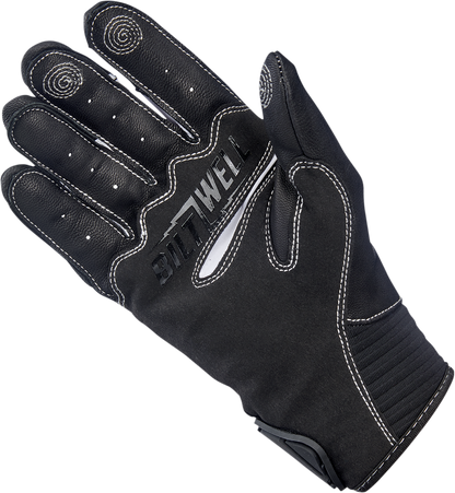 Gray BILTWELL Bridgeport Gloves in XL size, shown with textured leather and reinforced palms, designed for motorcycle riding comfort.