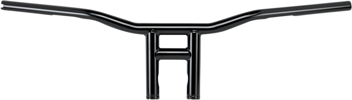 Black BILTWELL Tyson XL 8-inch handlebar for motorcycles, featuring a durable metal construction and a sleek, ergonomic design.