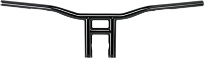Black BILTWELL Tyson XL 8-inch handlebar for motorcycles, featuring a durable metal construction and a sleek, ergonomic design.